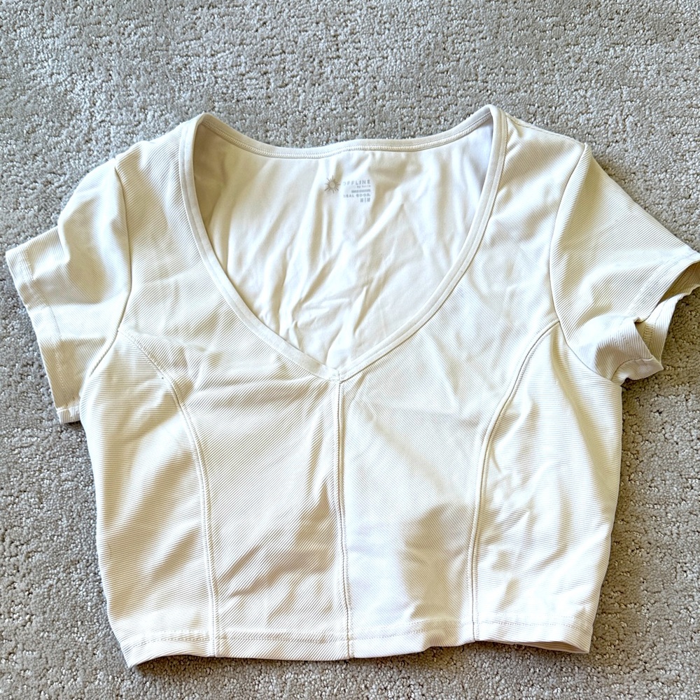 Aerie cream athletic top